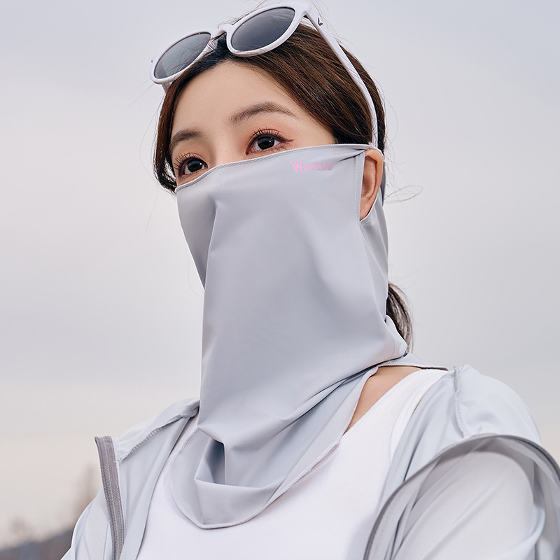 Nyári naptej, jég, selyem, női, UV-védő maszk, napellenző, lélegző, lovaglófátyol, jég, férfi maszk