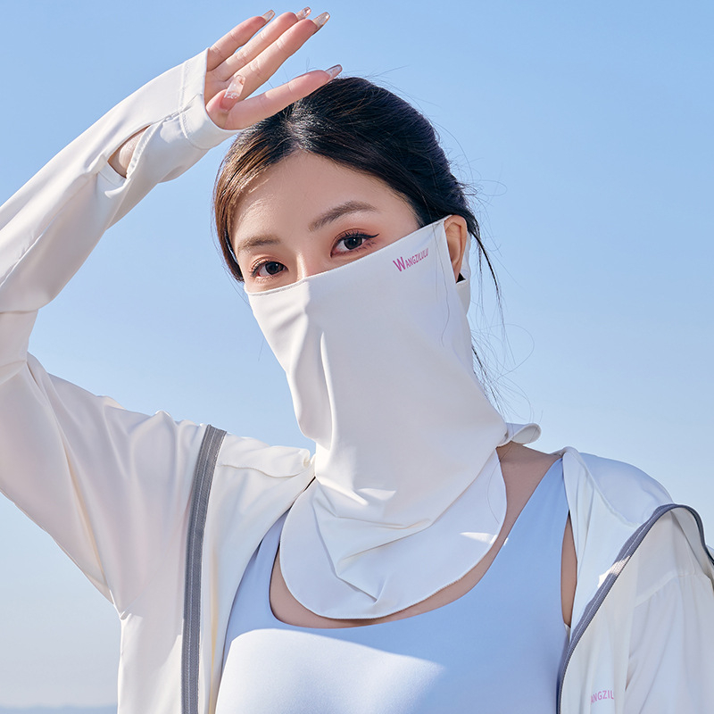 Nyári naptej, jég, selyem, női, UV-védő maszk, napellenző, lélegző, lovaglófátyol, jég, férfi maszk