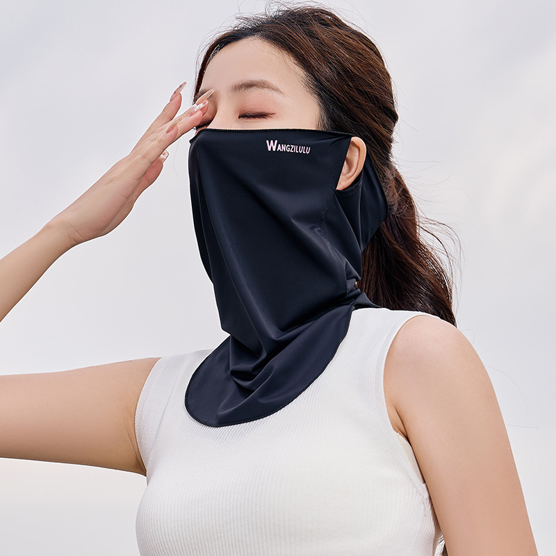 Nyári naptej, jég, selyem, női, UV-védő maszk, napellenző, lélegző, lovaglófátyol, jég, férfi maszk