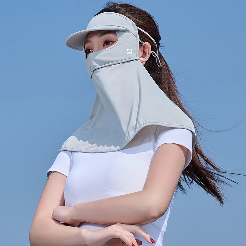 Nyári naptej, jég, selyem, női, UV-védő maszk, napellenző, lélegző, lovaglófátyol, jég, férfi maszk