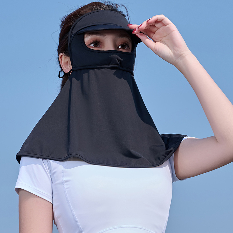 Nyári naptej, jég, selyem, női, UV-védő maszk, napellenző, lélegző, lovaglófátyol, jég, férfi maszk