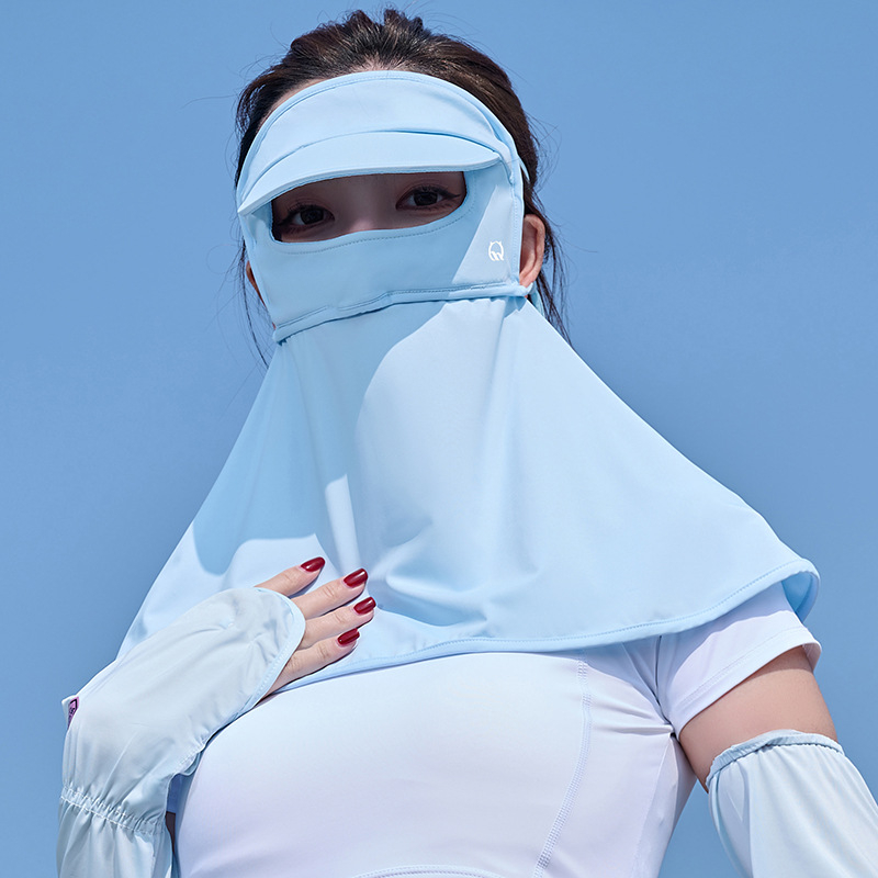 Nyári naptej, jég, selyem, női, UV-védő maszk, napellenző, lélegző, lovaglófátyol, jég, férfi maszk