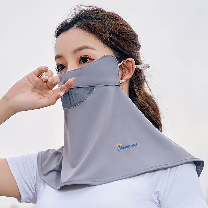 Nyári naptej, jég, selyem, női, UV-védő maszk, napellenző, lélegző, lovaglófátyol, jég, férfi maszk