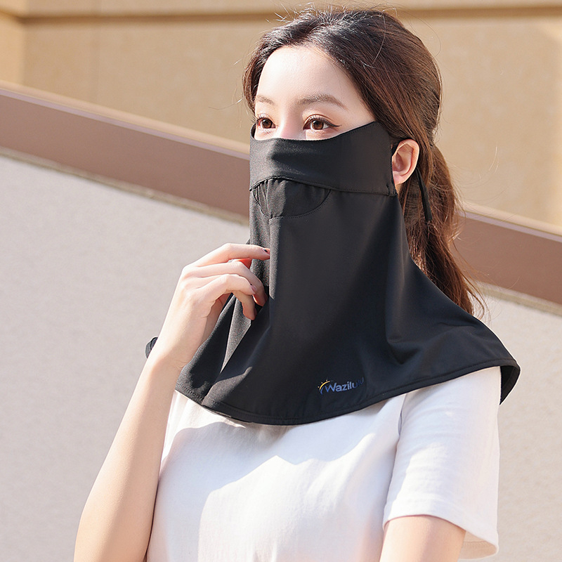 Nyári naptej, jég, selyem, női, UV-védő maszk, napellenző, lélegző, lovaglófátyol, jég, férfi maszk