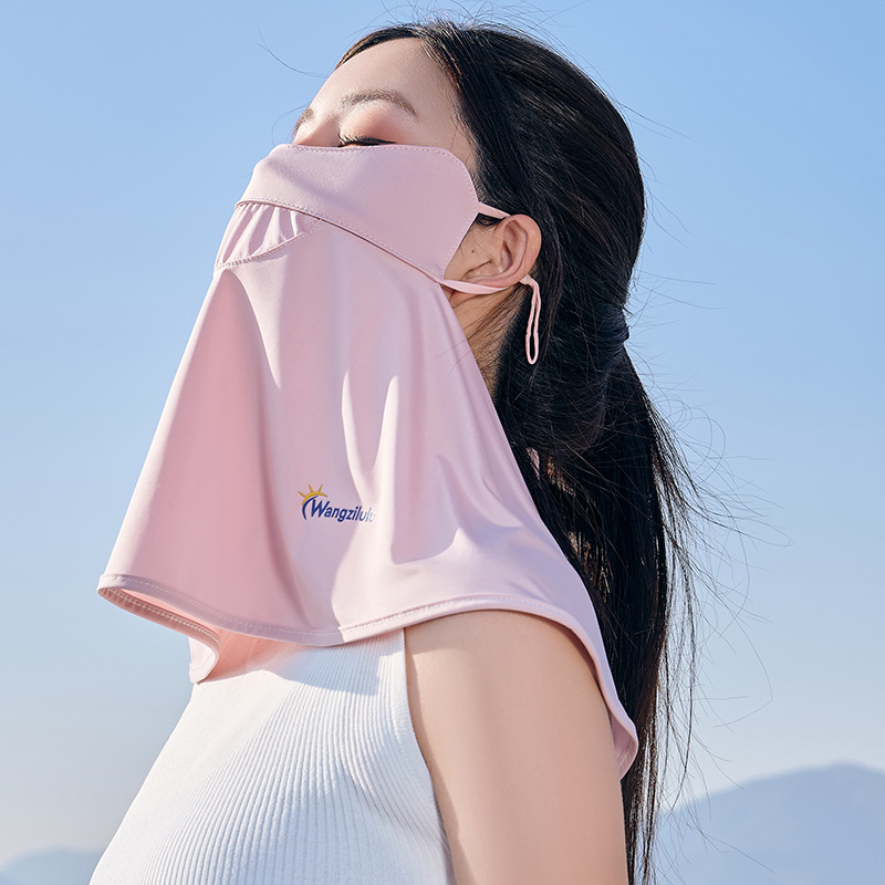 Nyári naptej, jég, selyem, női, UV-védő maszk, napellenző, lélegző, lovaglófátyol, jég, férfi maszk