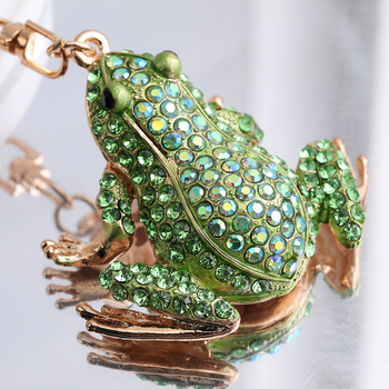 Διασυνοριακό βάτραχος ζώων με διαμάντια μπρελόκ μενταγιόν δημιουργικό χαριτωμένο μπρελόκ χονδρικής μεταλλικά δημιουργικά μικρά δώρα