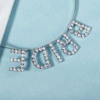 Piiriülene uus isetehtud pulma-PRUUDI tähega juuksepael Euroopa ja Ameerika peofestivali kividega juukseaksessuaarid täiskasvanutele ja lastele juuksepael