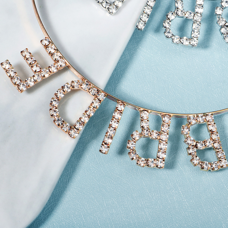 Piiriülene uus isetehtud pulma-PRUUDI tähega juuksepael Euroopa ja Ameerika peofestivali kividega juukseaksessuaarid täiskasvanutele ja lastele juuksepael