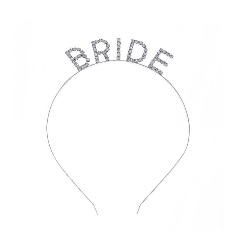 Piiriülene uus isetehtud pulma-PRUUDI tähega juuksepael Euroopa ja Ameerika peofestivali kividega juukseaksessuaarid täiskasvanutele ja lastele juuksepael