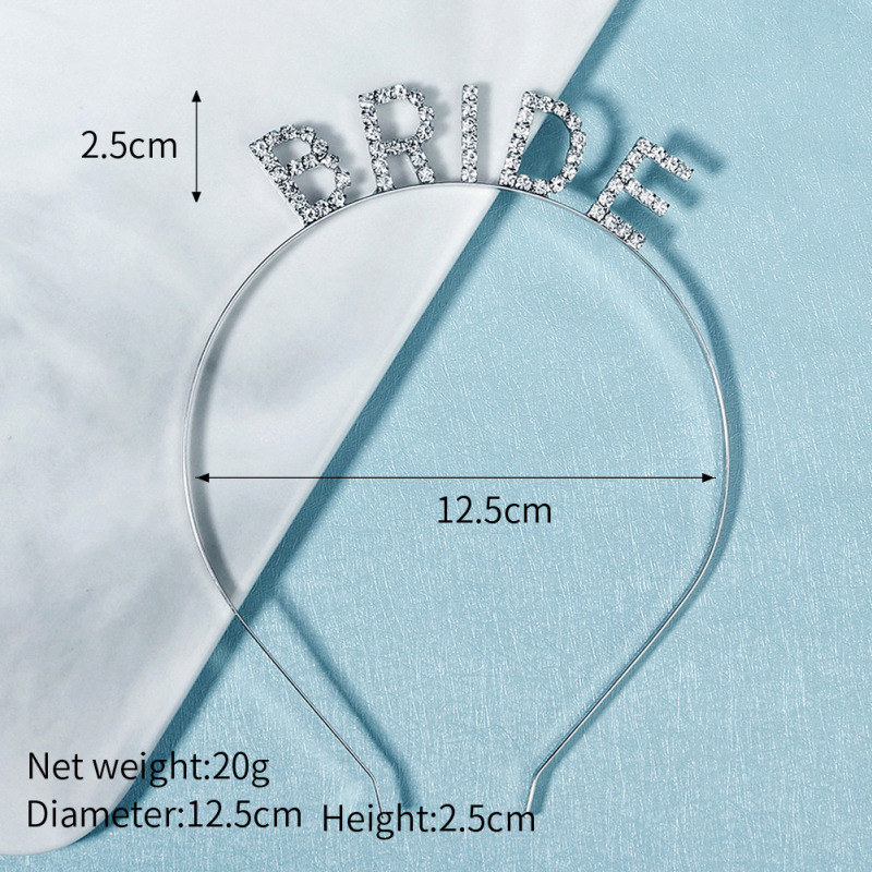 Piiriülene uus isetehtud pulma-PRUUDI tähega juuksepael Euroopa ja Ameerika peofestivali kividega juukseaksessuaarid täiskasvanutele ja lastele juuksepael