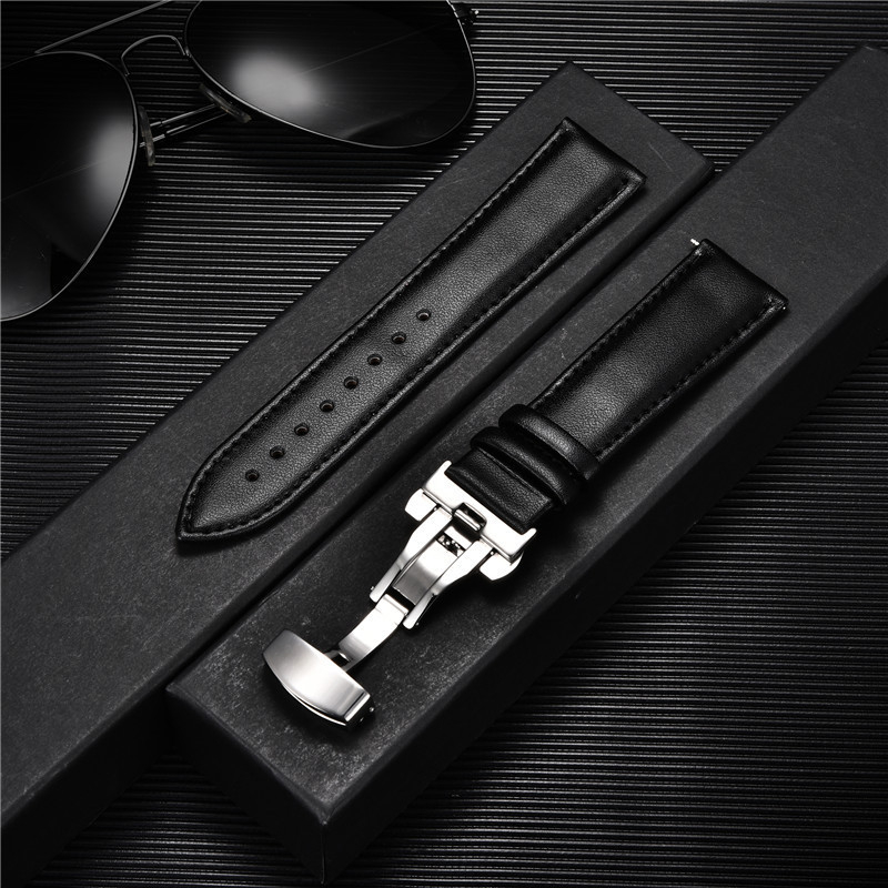 Nahkne kellarihm 18mm 20mm 22mm 24mm Rihmad roostevabast terasest