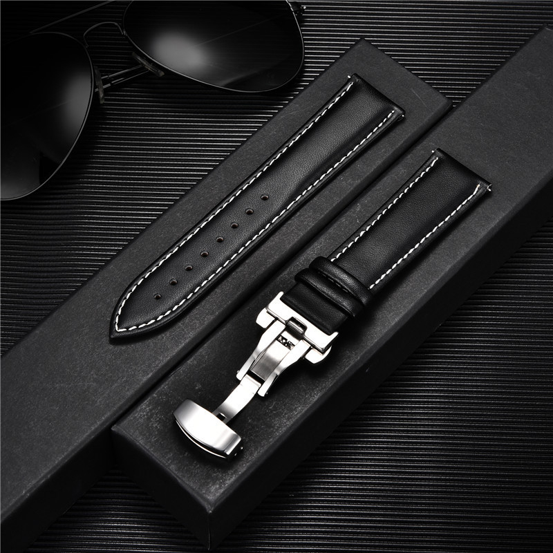 Nahkne kellarihm 18mm 20mm 22mm 24mm Rihmad roostevabast terasest