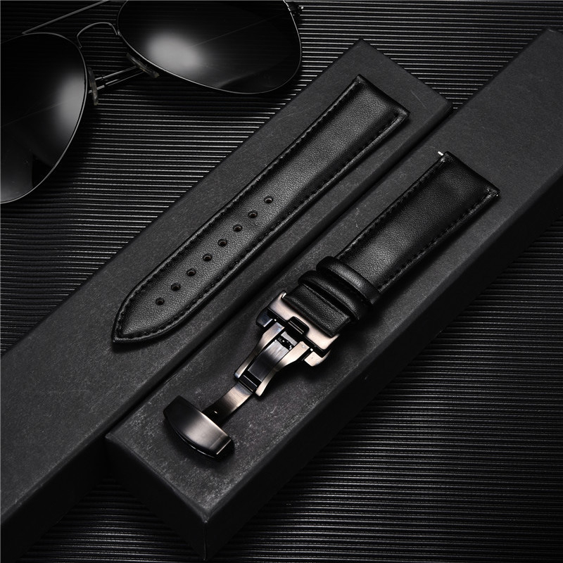 Nahkne kellarihm 18mm 20mm 22mm 24mm Rihmad roostevabast terasest