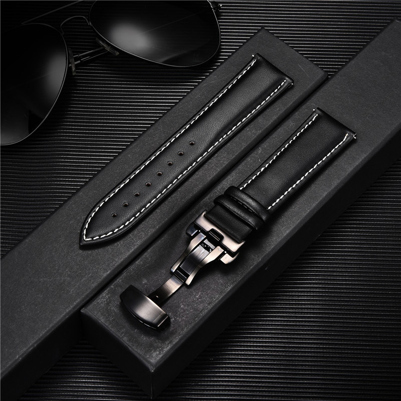 Nahkne kellarihm 18mm 20mm 22mm 24mm Rihmad roostevabast terasest