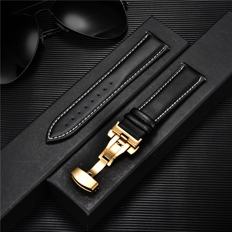 Nahkne kellarihm 18mm 20mm 22mm 24mm Rihmad roostevabast terasest