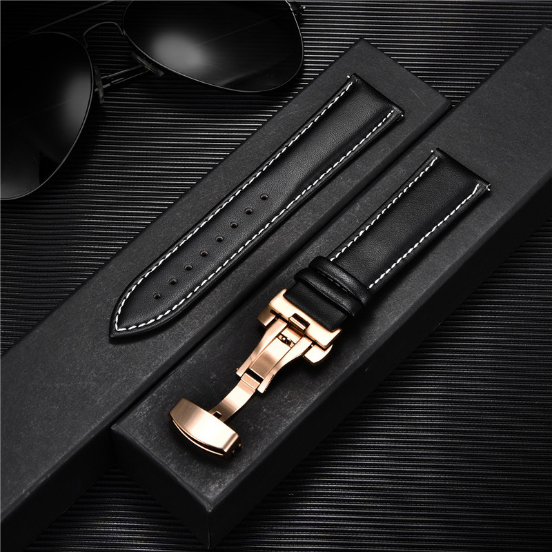 Nahkne kellarihm 18mm 20mm 22mm 24mm Rihmad roostevabast terasest