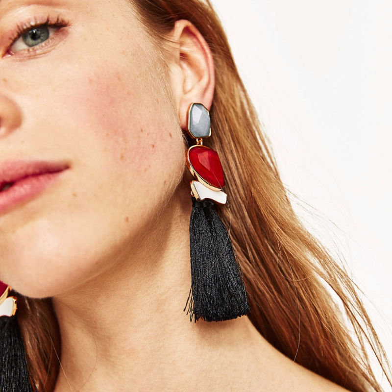 Bojtos fülbevalók Európában és az Egyesült Államokban, forró rubin fülbevalók, National Wind fülbevalók, ékszerek, Yiwu nagykereskedelmi gyári közvetlen értékesítés