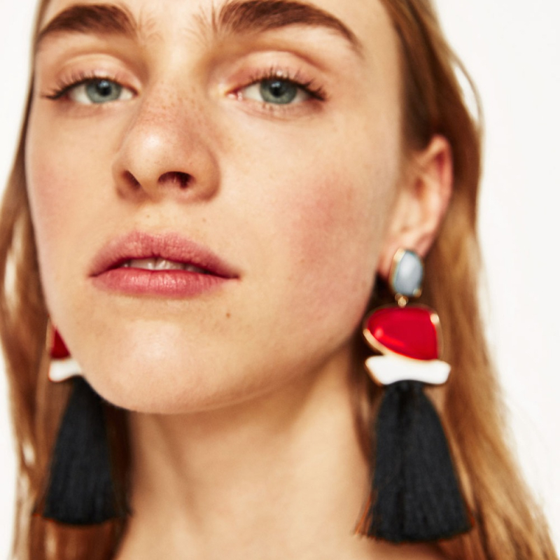 Bojtos fülbevalók Európában és az Egyesült Államokban, forró rubin fülbevalók, National Wind fülbevalók, ékszerek, Yiwu nagykereskedelmi gyári közvetlen értékesítés