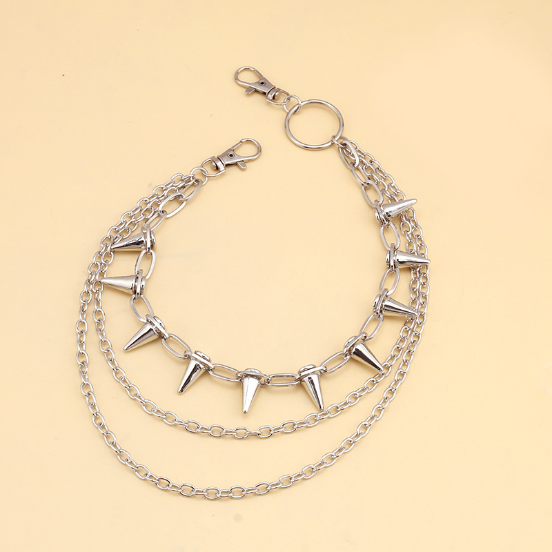 Euroopa ja Ameerika piiriülesed ehted Hip-hop Punk Metallneetidega mitmekihiline vöökett Trendikas lahe kleit Teksad Aksessuaarid Püksid Kett