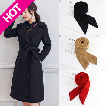 Divpusēja vilnas josta Sieviešu dekoratīvs plīša mētelis Plata josta ar tauriņu