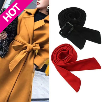 Divpusēja vilnas josta Sieviešu dekoratīvs plīša mētelis Plata josta ar tauriņu