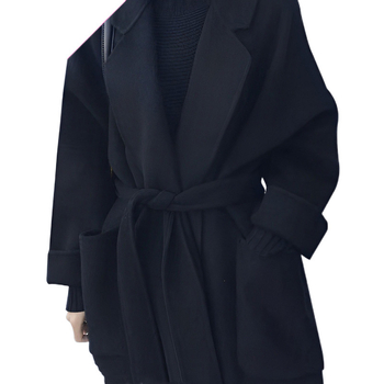 Divpusēja vilnas josta Sieviešu dekoratīvs plīša mētelis Plata josta ar tauriņu