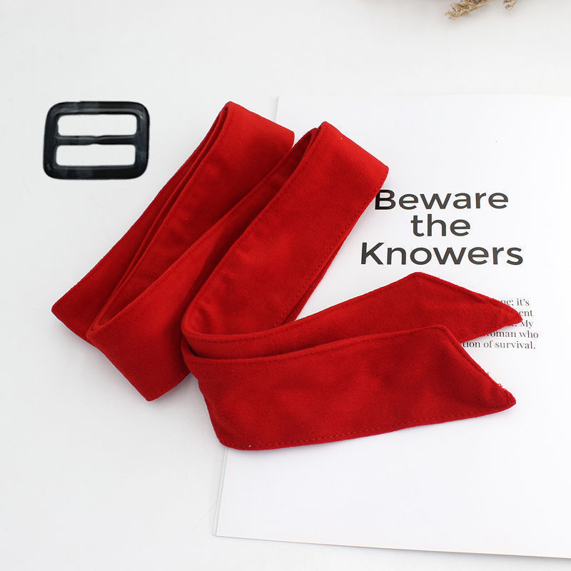 Divpusēja vilnas josta Sieviešu dekoratīvs plīša mētelis Plata josta ar tauriņu