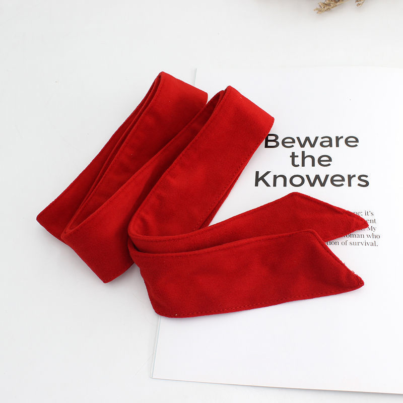 Divpusēja vilnas josta Sieviešu dekoratīvs plīša mētelis Plata josta ar tauriņu