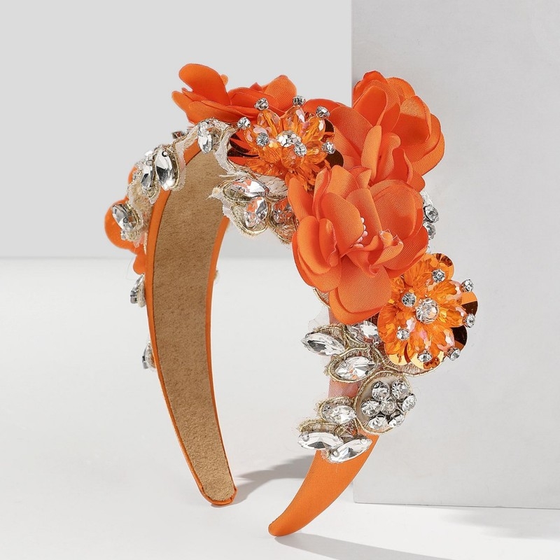 Barokk-stiilis rhinestones lillega peapael 1 tk