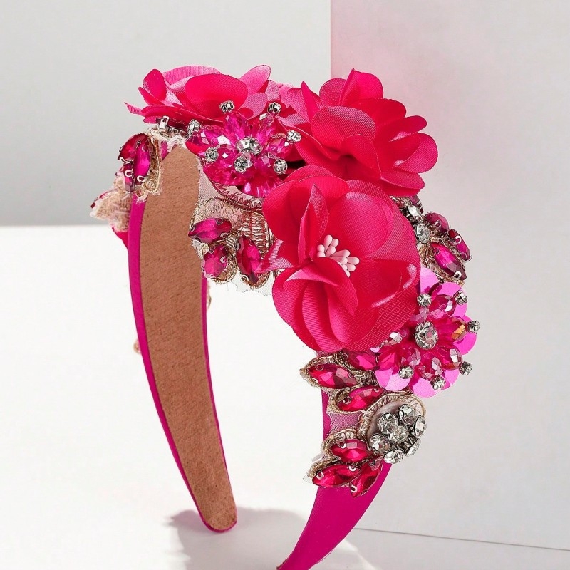 Barokk-stiilis rhinestones lillega peapael 1 tk