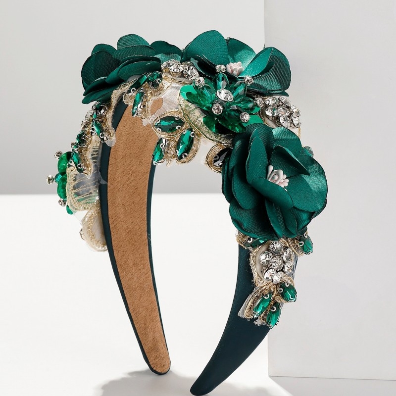 Barokk-stiilis rhinestones lillega peapael 1 tk