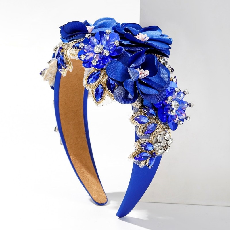 Barokk-stiilis rhinestones lillega peapael 1 tk