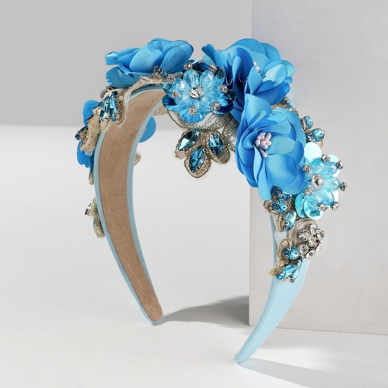 Barokk-stiilis rhinestones lillega peapael 1 tk