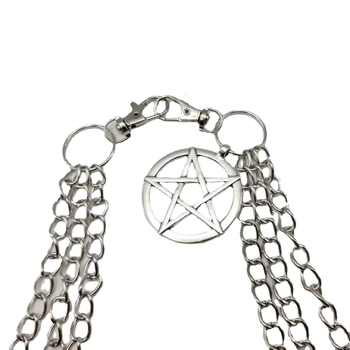 Euroopa ja Ameerika piiriülesed ehted punkmetallist viieharulise tähega vöökett naiste mitmekihiline kett hiphop pükste keti aksessuaarid laos hulgimüügis