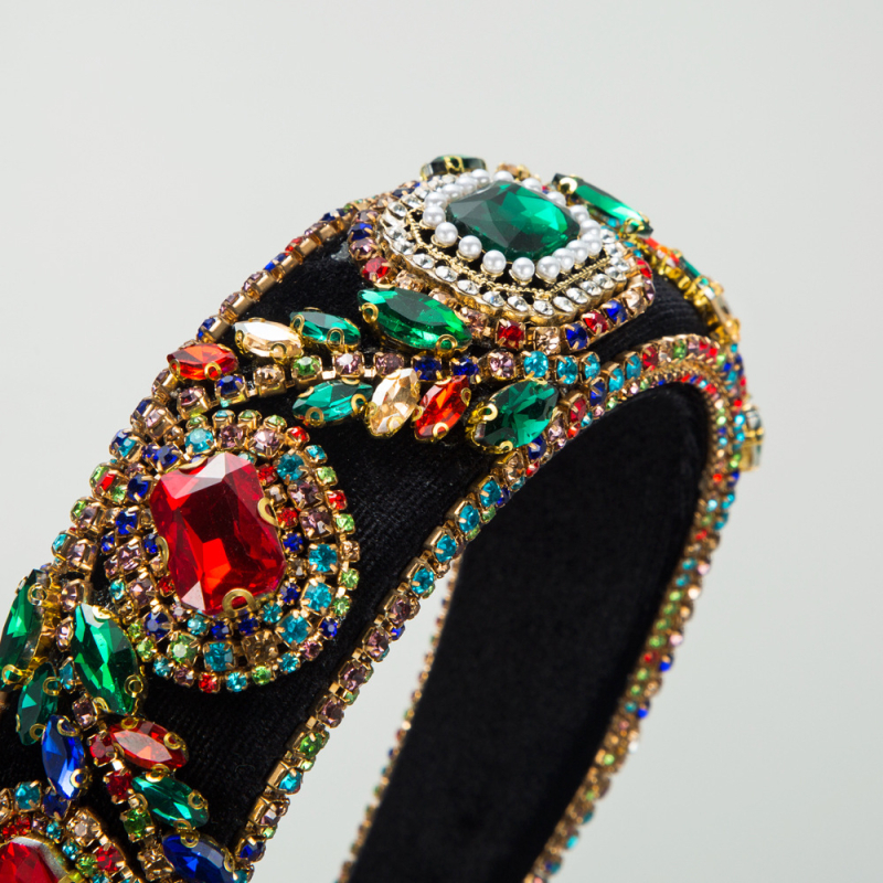 Hemingi juukserõngas Euroopa ja Ameerika uus retro rasketööstuse barokkne täisteemantne käsnpeaga juukserõngas mood liialdatud kõrge koljuosaga juukseaksessuaarid