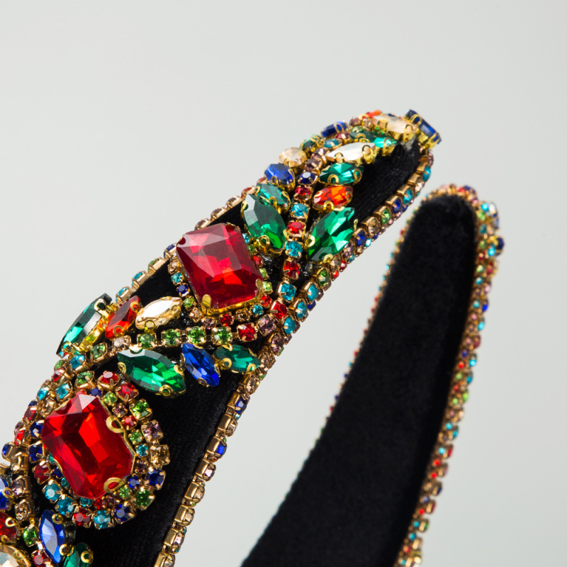 Hemingi juukserõngas Euroopa ja Ameerika uus retro rasketööstuse barokkne täisteemantne käsnpeaga juukserõngas mood liialdatud kõrge koljuosaga juukseaksessuaarid