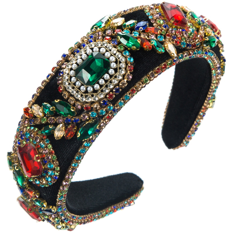 Hemingi juukserõngas Euroopa ja Ameerika uus retro rasketööstuse barokkne täisteemantne käsnpeaga juukserõngas mood liialdatud kõrge koljuosaga juukseaksessuaarid