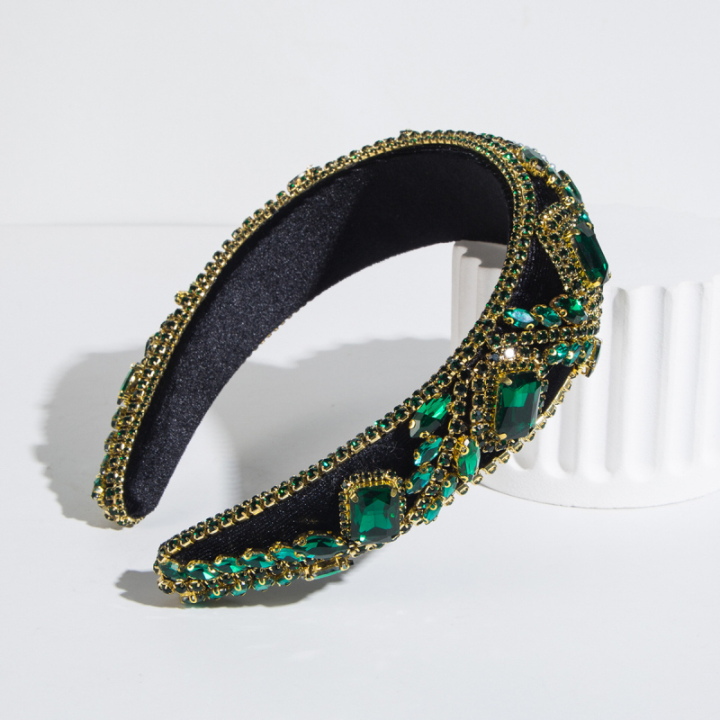 Hemingi juukserõngas Euroopa ja Ameerika uus retro rasketööstuse barokkne täisteemantne käsnpeaga juukserõngas mood liialdatud kõrge koljuosaga juukseaksessuaarid