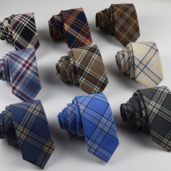 Vyriška madinga kasdienio, preppy stiliaus mokyklinė uniforma, korėjietiško stiliaus, siaura, 6 cm medvilninė languota kaklaraiščio pakuotė, gamintojo paruošta sandėlyje