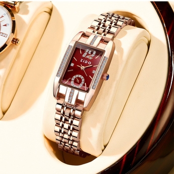 Υψηλής ποιότητας γυναικείο ρολόι Zido Brand, πλήρως αυτόματο γυναικείο ρολόι, μοντέρνο ελαφρύ πολυτελές ρολόι χαλαζία με ατσάλινο μπρασελέ, ευέλικτο