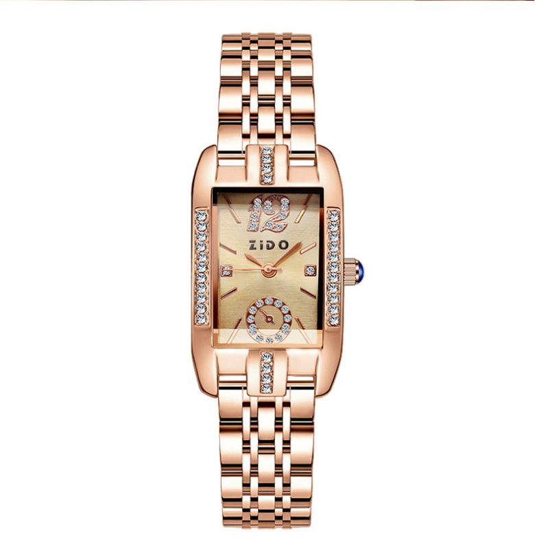Zido kaubamärgi tipptasemel naiste käekell, täisautomaatne käekell naistele, moodne kerge luksuslik terasribaga kvartskell, mitmekülgne