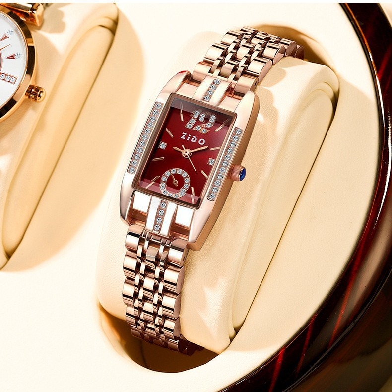 Zido kaubamärgi tipptasemel naiste käekell, täisautomaatne käekell naistele, moodne kerge luksuslik terasribaga kvartskell, mitmekülgne