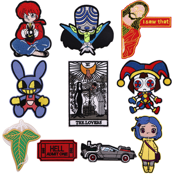 Animacinių filmukų stebuklingi anime siuvinėjimo pleistrai drabužiams ir krepšiams, universalūs su karšto lydymo lipniu pagrindu