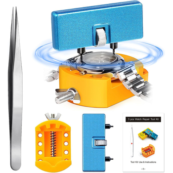 Най-горещият комплект инструменти за ремонт на часовници на Amazon, отваряне на гнездото на часовника, отваряне на задния капак, комплект инструменти за смяна на батерията