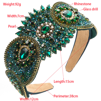 Euroopa ja Ameerika mood barokk rasketööstus värvilisest klaasist puurpeaga rõngas naiste paleestiilis tantsuetendus juukseaksessuaarid juuksepael