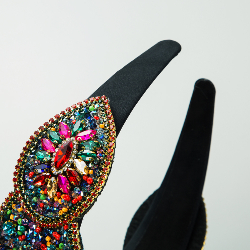 Euroopa ja Ameerika mood barokk rasketööstus värvilisest klaasist puurpeaga rõngas naiste paleestiilis tantsuetendus juukseaksessuaarid juuksepael