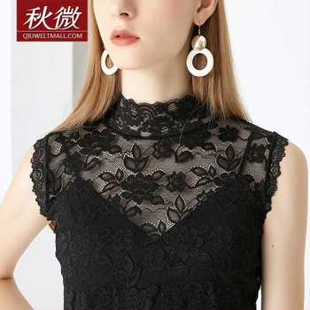 Φθινοπωρινό Micro New Γυναικείο Πουλόβερ με Ψεύτικο Γιακά και Ψεύτικο Γιακά, σε all-match χρώμα, με Ψεύτικο Γιακά και Κομψό Δαντελένιο Μπλούζα