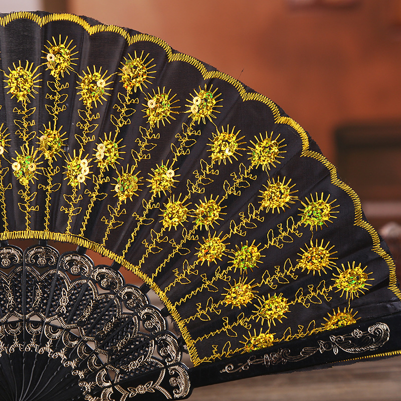 ♤ Търговия на едро Седем пролетни ветрила за танци Сгъваем ветрилообразен ...