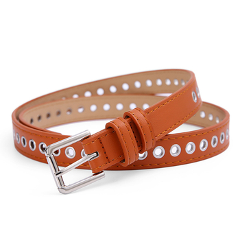 Нов дамски колан с метална цяла въздушна капачка, неперфориран, корейска версия на моден кух декоративен колан Joker на едро