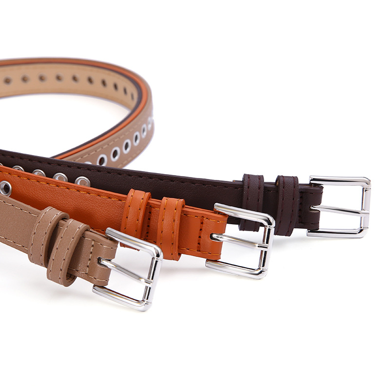 Нов дамски колан с метална цяла въздушна капачка, неперфориран, корейска версия на моден кух декоративен колан Joker на едро